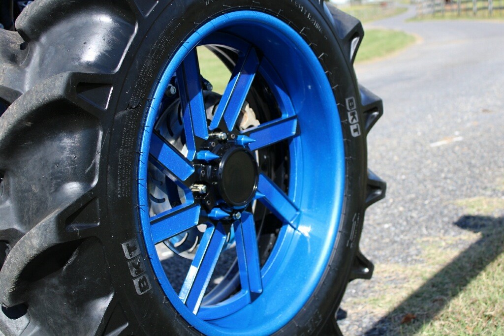 blue powder coated rims 