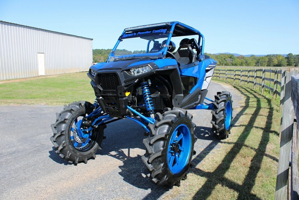 blue powder coated buggy