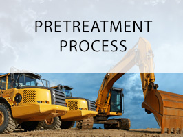 Powder coated parts of excavators