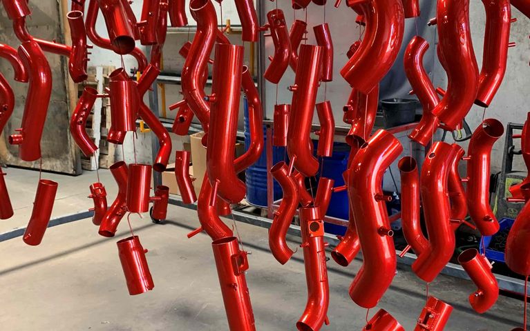Powder coated automotive aftermarket car parts