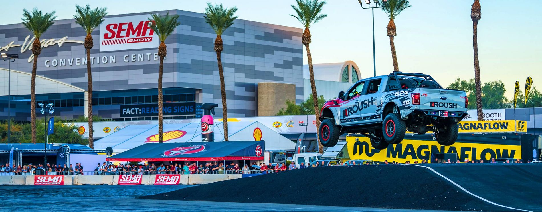Car stunt at the SEMA show